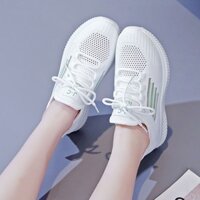 Giày Nữ 2025 Xuân Hè Phong Cách Mới Giày Thể Thao Nữ Lưới Thoải Mái Khử Mùi Giày Chạy Bộ Thường Ngày Phiên Bản Hàn Quốc Giày Trắng Nữ