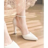 Giày nữ bít mũi gót vuông 9cm sang chảnh tiểu thư rẻ bền đẹp cô dâu tiệc cưới êm chân dễ đi CS05