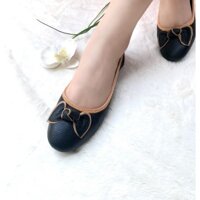 Giày Nữ Búp Bê BinNa-8Giày Nữ Da Thật Mũi Tròn Da Đẹp Loai1 Đế Bết Chống Trượt bảo hành keo đế 2 năm