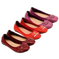 Giày nữ búp bê da bò Huy Hoàng màu đỏ đô, cam, tím HC7909-10-11 - 37 - Tím