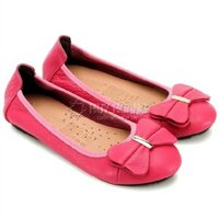 Giày nữ búp bê da bò màu hồng PH7912
