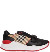 Giày Nữ Burberry Leather Nylon And Check Sneakers 'Black Archive Beige'