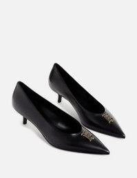 Giày Nữ Burberry Monogram Motif Leather Point-toe Pumps In Black