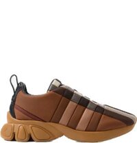Giày Nữ Burberry Quilted Nylon And Leather Classic Sneakers 'Dark Birch Brown'