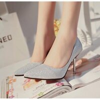 Giay nữ-Cao gót ánh kim chắc đẹp kèm hình thật