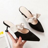 Giày nữ cao gót nhọn nơ to siêu đẹp