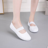 Giày nữ cổ phiếu sẵn sàxiaoyuluười phụ nữ vải y tá giày y tá căn hộ ba lê white009 air4