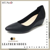 Giày nữ da bò HT.NeO , Giày đế xuồng cao 3cm tôn dáng êm mềm chắc chắn phong cách 4 mùa GNU201