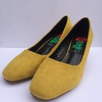 Giày nữ da lộn màu vàng siêu sang