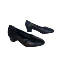 giày nữ da thật gót 5 phân phong cách hàn quốc 21679 - Xanh,35