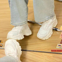 Giày nữ da thật mềm mại bố cho nữ mùa thu thoáng khí mỏng thông thường đế dày tăng chiều cao giày t