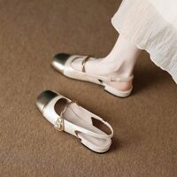 Giày nữ đế thấp mũi vuông chất da mềm mịn hàng cao cấp đẹp