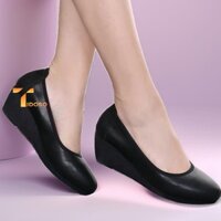 giày nữ đế xuồng 5cm trung niên tặng mẹ , giày nữ chất da thật siêu mềm êm chân ( nữ troen 8cm )