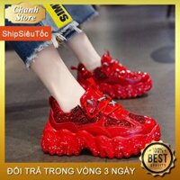 Giày Nữ 💖FREESHIP📛 Thể Thao Độn Đế 5p Siêu Đẹp, Giày Nữ Sneaker Gồm combo 2 Đôi Dây Giày Đế Vảy Sơn Cực Hot