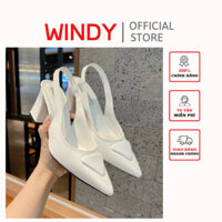 Giày nữ giày cao gót nữ WINDY mũi nhọn gót trụ cao 5-7cm da đẹp mềm êm CG-0643