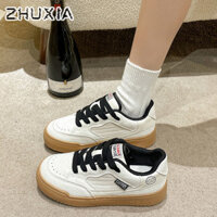 Giày nữ. Giày đế dày cổ điển cổ điển. Giày nữ lông thoáng khí. Giày trắng chống trượt phù hợp