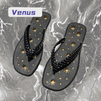 Giày nữ Hàn Quốc. Dép xỏ ngón, dép xỏ ngón. Chống rách, chống trượt, dép đi biển đáy phẳng