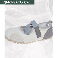 Giày nữ Hàn Quốc. Giày lười trắng Retro. Giày chống trượt mũi tròn miệng