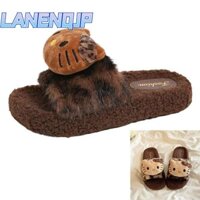 Giày nữ LANENQJP, Dép Hello Kitty in họa tiết da báo thoải mái, Phim hoạt hình dễ thương chống trượt Sanrio Babouche trong nhà