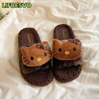 Giày Nữ LIFBESVO, Dép Hello Kitty Sang Trọng Chống Trơn Trượt, Hoạt Hình Kawaii Thoải Mái Sanrio Babouche Trong Nhà