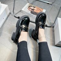 Giày nữ Oxford khóa T đế cao 5cm. MS077