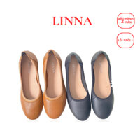 Giày Nữ Rẻ Đẹp Đế bằng LINNA-1 Giày Da Thật Êm Chân Phom Chuẩn bảo hành keo đế 2 năm