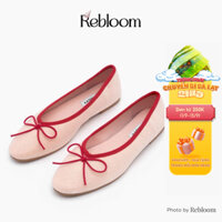 Giày nữ Rebloom, giày búp bê nữ đế bệt phối nơ đính kim tuyến