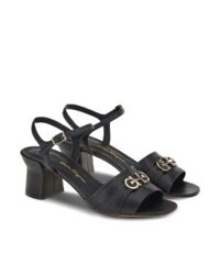 Giày Nữ Salvatore Ferragamo Double Gancini Sandals Black