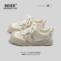 Giày nữ sinh viên đế dày mùa xuân, giày tập luyện, giày trắng mới, giày thể thao đa năng BEIER2025 lưới AM6A