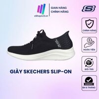 Giày Nữ Skechers Slip On Ultra Flex (Dây Trang Trí) 2023, giày lười, đế cao, hợp đi chơi, đi làm. Nam nữ đi đều phù hợp