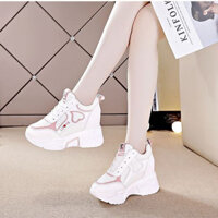 Giày nữ tăng chiều cao Giày thể thao nữ đế độn Phong Cách Hàn Quốc Giày sneaker nữ thoáng khí êm chân Mẫu mới CT02