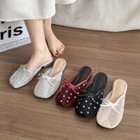 Giày nữ thời trang mũi tròn, lưới, giày lười đế thấp