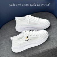 Giày nữ trắng thêu hoa cúc nhí, Phong cách Hàn Quốc sneakers siêu nhẹ GN20