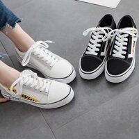 Giầy nữ vanz cổ điển vải 2 màu đen, trắng sneaker [ĐẸP] . new . .