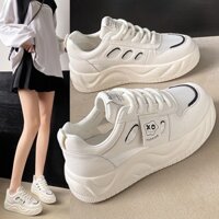 Giày nữ Warrior, giày thể thao trắng đế dày, giày thể thao mới, lưới chống trượt, giày tăng chiều cao cho sinh viên, giày đế mềm