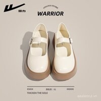 Giày nữ Warrior Mary Jane 2025, giày mới mùa hè, đồng phục học sinh JK, giày đế dày, giày cao gót đơn, giày da cho phụ nữ