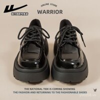 Giày nữ Warrior phong cách Anh, giày da nhỏ, giày đơn nữ đế dày, giày mùa thu mới phong cách Nhật Bản, giày lười hai chiều