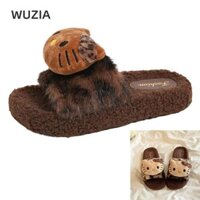 Giày Nữ WUZIA, Dép Hello Kitty Chống Trơn Trượt Thoải Mái, Sang Trọng Kawaii Hoạt Hình Sanrio Babouche Trong Nhà