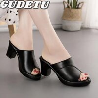 Giày nữ. Xăng đan thời trang cỡ lớn dành cho nữ Giày mũi Chunky Giày mẹ Giày đế bệt