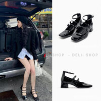 Giày nữ Z.R, giày búp bê nữ đế cao 4p quai cài ngang phong cách retro cổ điển hang fullbox D6079