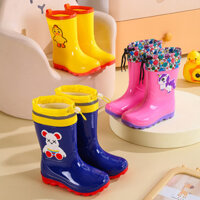 Giày nước hoạt hình cho trẻ em, ủng đi mưa cho bé trai và bé gái, ủng chống trượt, miệng đàn hồi, chống nước cho ngày mưa, bao ngoài đi học bán buôn