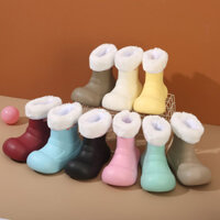 ☆★Giày nước trẻ em mùa đông ấm áp cho trẻ em vừa và nhỏ mẫu giáo đế dày có thể tháo rời bên trong Ủng đi mưa trẻ em/3.6