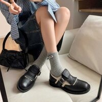 Giày nữót thấphongáAnhới tua rua, giày da nhỏ, mũi tròn,ót chunky,ạm khắPhá, siêmềm