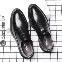 Giày Oxford Nam Đẹp Da Bò Cao Cấp Mũi Tròn GIAYNAMVIP Giày Da Nam Buộc Dây Đục Lỗ Thoáng Khí GNK133