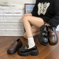 Giày oxford nữ đế cao phong cách ulzzang chất da mềm phối kim loại bigsize Hàn quốc GD022