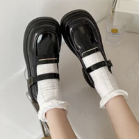 Giày oxford nữ, giày lolita nữ thời trang đế độn đúc phong cách rentro đi học phong cách ulzzang học sinh GD019