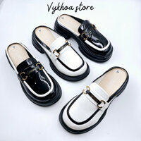 Giày Oxford Nữ Hở Gót 5P Gắn Khóa MIUMIU Tiểu Thư Siêu Xinh Mẫu Mới G.OxFord_Suc