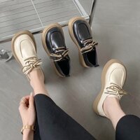 Giày Oxford nữ mũi vuông mới  Giày lười đế dày phong cách hàn quốc