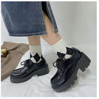 Giày oxford nữ phong cách học sinh đế cao 5cm có big size 40 -42