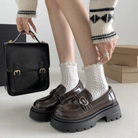 Giày oxford nữ thời trang phong cách ulzzang da lì đế mềm êm phối kim loại sang chảnh GD022